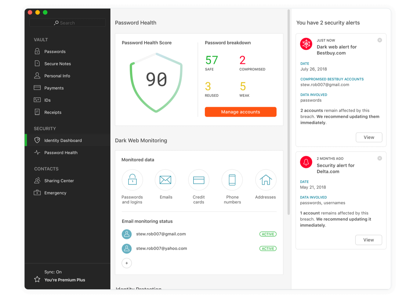 2. Dashlane – Terbaik untuk Fiturnya Saat Tidak Aktif